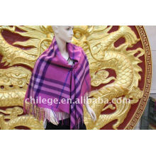 super large checked wool/cashmere blend shawls